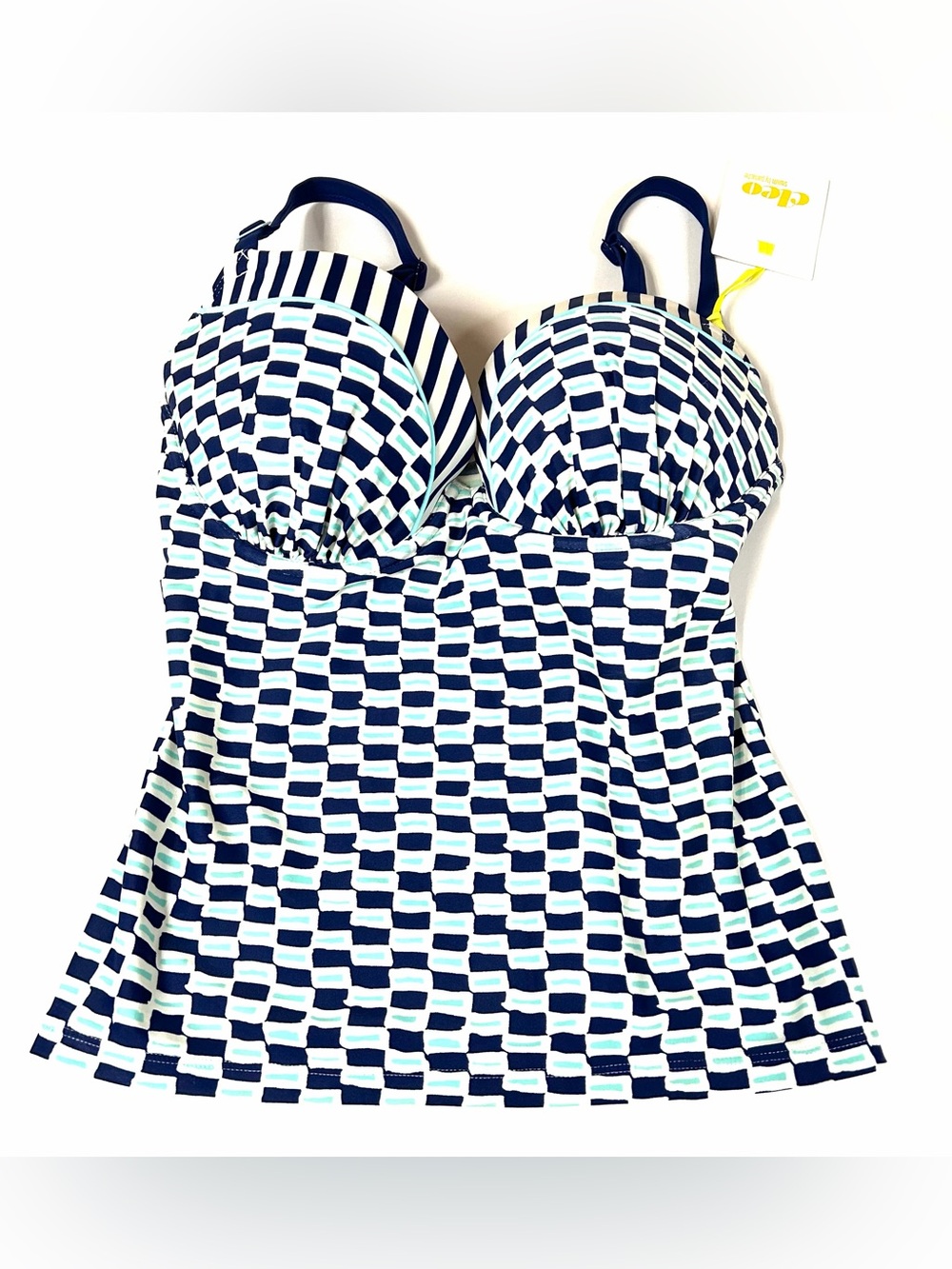 NEW Panache Swim 30G Cleo Tankini Swim Top Nautical Blue White Lucille #2025